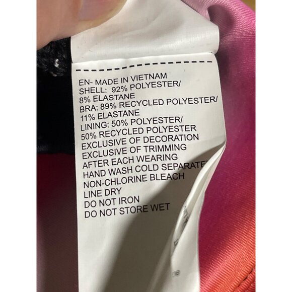 Nike Womens Racerback Tank Top With Attached Sports Bra Size XS Black Pink - Picture 7 of 8